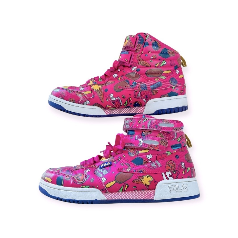 Fila Kawaii Sweets Pink Pop Art High Top Sneakers Size 5 Candy Ice Cream - Picture 5 of 8